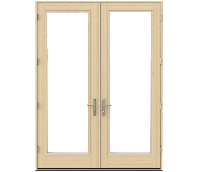 Sioux Falls Pella Lifestyle Series Wood Double Hinged Patio Doors